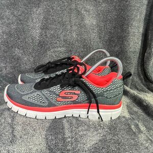 Skechers Track Glendor sneakers Women Size 7- Grey / hot pink/coral